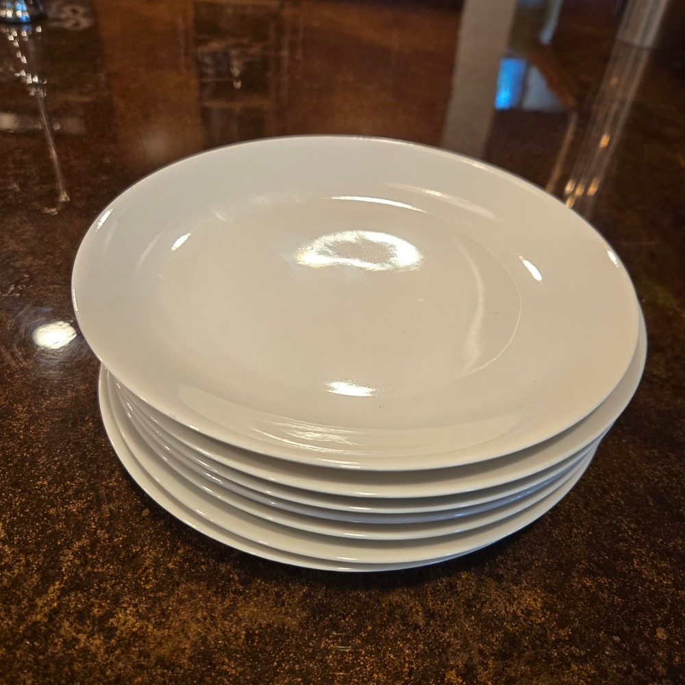 Set of 7 Arzberg Salad Dessert Plates 7.5" White Porcelain Coupe Made in Germany